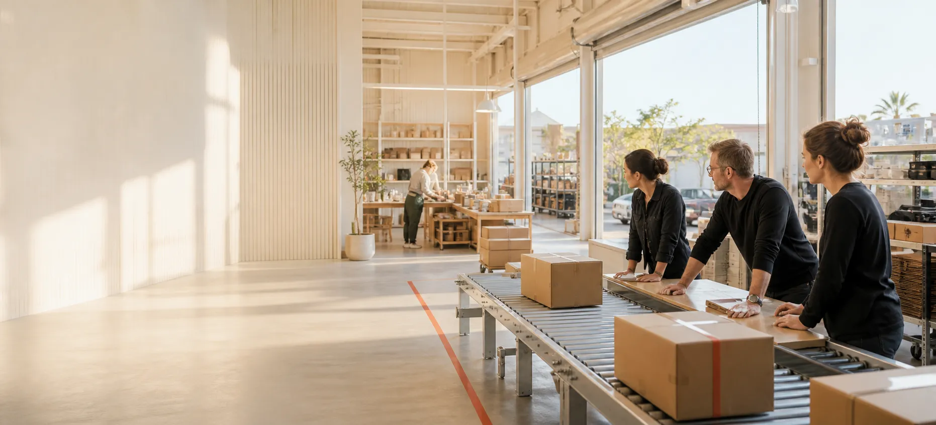 Commerce team watching first orders move through a new fulfillment operation