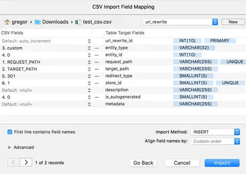 CSV snippet
