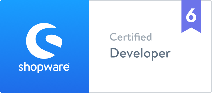 Shopware 6 Certified Developer badge