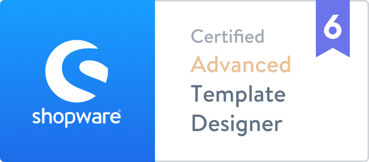 Shopware 6 Certified Advanced Template Designer badge